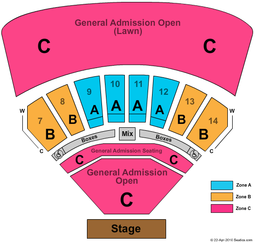 Azura Amphitheater End Stage Zone Seating Chart